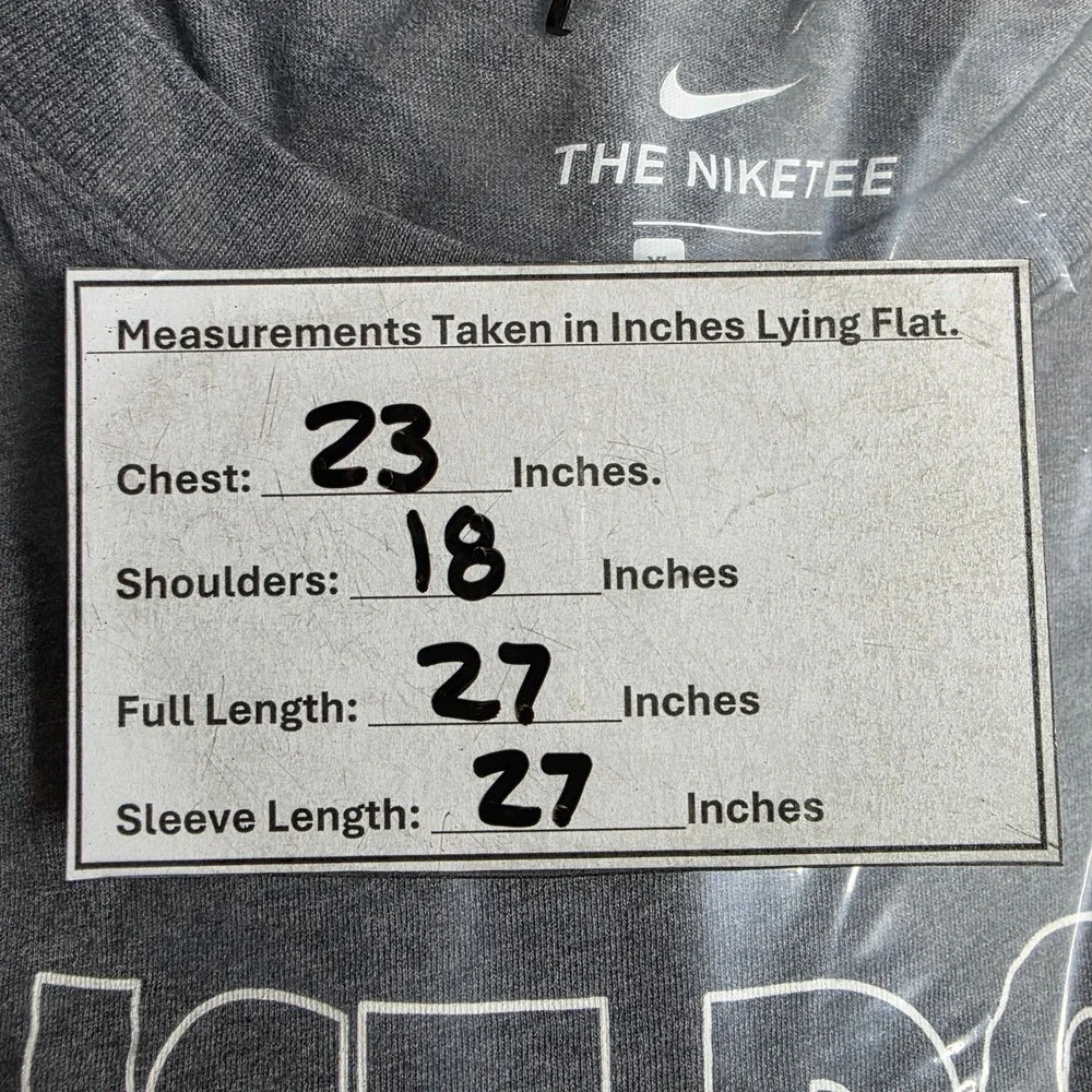 Nike Men's XL‎ Just Do It Long Sleeve Graphic T-Shirt Gray Cotton AR5191-063